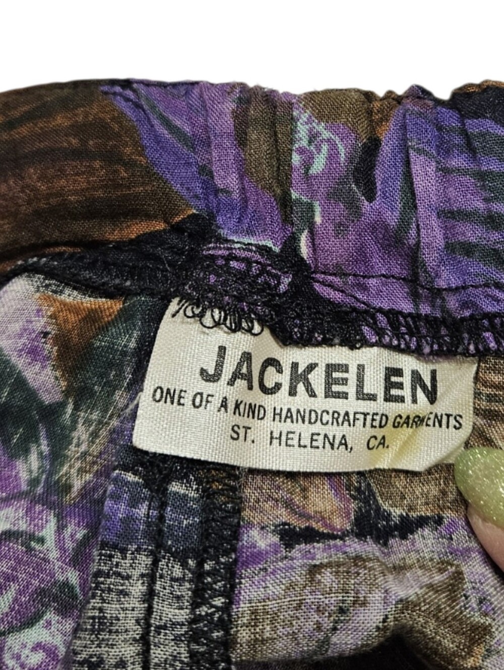 Jackelen 90s Tiered Maxi Skirt In Purple And Brown Size XL - Picture 5 of 8